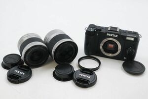 ★☆全額返金保証！最速発送！【PENTAX ミラーレス一眼 Q10 ダブルズームキット ブラック 動作確認済】★☆（202404-30824-kaitori）