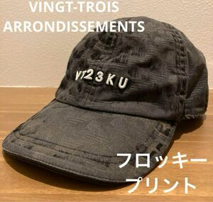 VT 23区ゴルフ　フロッキープリント　キャップ　 VINGT-TROIS ARRONDISSEMENTS　フリーサイズ　刺繍ロゴ