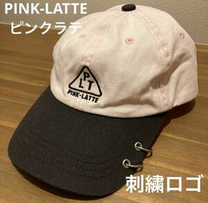 PINK-LATTE ピンクラテ　刺繍ロゴ　キャップ　ガールズ　フリーサイズ