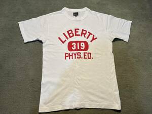 リアルマッコイズ プリント Tシャツ ３６ LIBERTY 319 PHYS.ED. ALPHA TAU OMEGA ホワイト　古着　ヴィンテージ