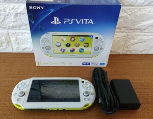 PSVITA SONY VITA ライムグリーン ホワイト PCH-2000 ヴィータ 本体 動作確認済み 箱有り