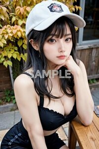 U52【一点物 再販なし】伊藤 有紀 ＜A4サイズ 美女ポスター＞ キャップ 美少女 変装 コスプレ グラビア セクシー 帽子 美乳 美尻 ラフ 運動