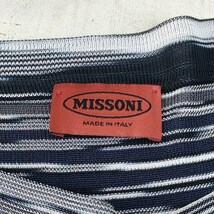 【極上/90s/00s/伊製】新品同様/ミッソーニMISSONI/古着/オレンジタグ/オンワード/柄物/ボーダー/スラッシュドネック/レーヨンニット/48_画像7