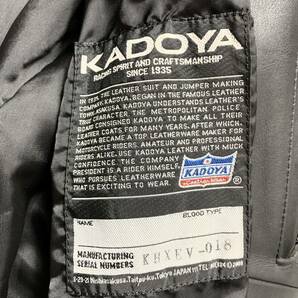 極希少/3L ●KADOYA カドヤ ライダース レザージャケット ダブル パデッド キルティング カウレザー 本革 ブラック 黒 バイク バイカーの画像7