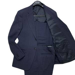  ultimate rare /XL corresponding *ARMANI COLLEZONI Armani koretsio-ni suit setup silk herringbone manner total pattern 50 size black black silk 