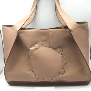 【3685】STELLA McCARTNEY ステラ マッカートニー パンチング トートバッグ サークルロゴ ピンク 鞄 ビッグトート 肩掛けかばん 大容量