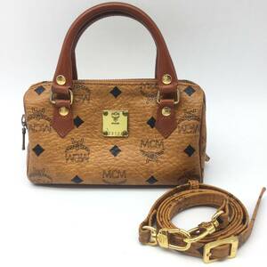 [3384]MCM M si- M Visee tos pattern Brown shoulder bag Mini bag handbag pochette 2way bag bag 