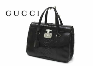 122 десять тысяч новый товар *GUCCI Gucci elegant [ Lady Lock Satchel ] питон кожаная сумка medium большая сумка чёрный 1 иен 
