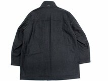 18万新品◆62=5XL◆BOSS ヒューゴボス ウール PRIMALOFT中綿入りレイヤード風ハイネックフルジップジャケット 濃灰『Coxtan8』1円_画像6