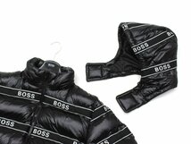 15万新品◆48=M◆BOSS ヒューゴボスロゴテープダウンジャケット フード着脱可 ECO INSULATION 黒 1円_画像7