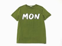 8万新品◆MONCLERモンクレール◆L◆反射素材ロゴコットンTシャツ カーキ 1円_画像2