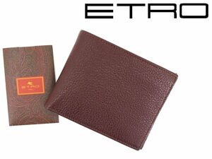 7 ten thousand new goods * Etro * bordeaux × Camel leather change purse . attaching folding twice purse [ETRO]1 jpy 