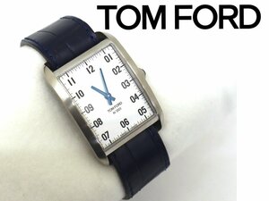 40 ten thousand new goods *TOMFORD Tom Ford rek tang ru wristwatch black ko leather belt 1 jpy 