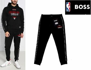 3万新品◆XL◆ボス BOSS×NBAコラボ CHICAGO BULLS スウェットジョガーパンツ 黒『Slamdunk2_4_NBA』1円