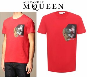 9 ten thousand new goods *L* Alexander McQueen * red Skull print cotton T-shirt 1 jpy 