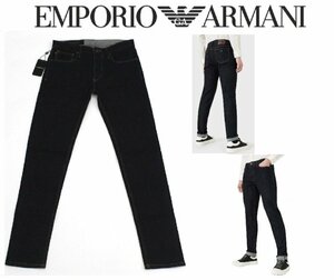 8万新品◆29◆EMPORIO アルマーニ リミテッドエディション イーグルモチーフプレート付き インディゴデニムジーンズ SLIM FIT『J75』 1円