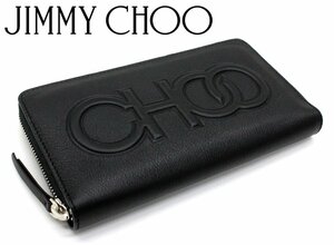 10 десять тысяч новый товар *JIMMY CHOO Jimmy Choo * кожа en Boss Logo раунд Zip длинный кошелек BETTINA чёрный 1 иен 