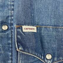 Wm783 90s ヴィンテージ Carhartt オールド カーハート 長袖シャツ デニム ウエスタン シャツ スナップボタン メンズ L相当_画像7