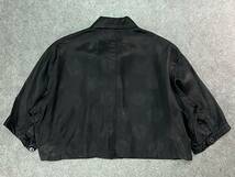 Wm578 日本製 Y's ワイズ ヨウジヤマモト ショート丈 ジャケット 短丈 半袖 シャツ ブラウス 水玉 ドット柄 黒 リネン混 レディース 1_画像5