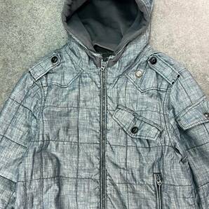 Wm628 正規品 G-STAR RAW ジースターロウ 03301 キルティングジャケット・パーカ ジップアップ シャンブレー メンズ Lの画像4