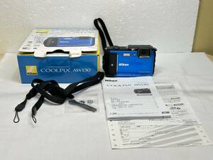 4250] 美品 Nikon COOLPIX AW130 (ニコン クールピクス) ブルー USB接続で充電可能 コンパクト デジタルカメラ デジカメ