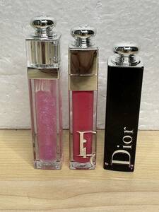 4301] 3点まとめ ディオール Dior アディクト/ラッカースティック 877/リップ マキシマイザー 007 ラズベリー/グロス 092 ステラー/口紅