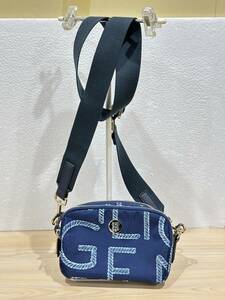 4264] TOMMY HILFIGER トミーヒルフィガー ロゴマーク ナイロン ショルダーバッグ ボディバッグ ブルー ネイビー 17×6×高さ12cm