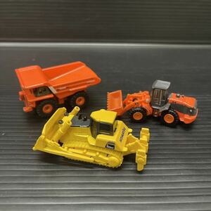 トミカ 建設車両 作業車 HITACHI DUMP TRUCK EM3500ACII 、KOMATSU BULLDOZER D155AX-6 NO.56 S=1/109、HITACHI ZW220 ブルドーザー　