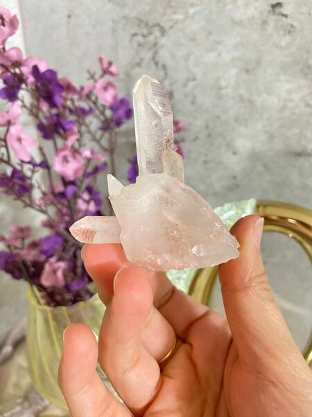 天然石　fromヒマラヤ　ピンク水晶　クラスター