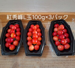 １週間以内発送！早出し！　加温ハウス　さくらんぼ　紅秀峰　Ｌ玉　100g×3パック　