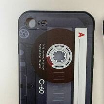 おもしろiphoneケース 7/8/SE2.3用 カセットテープ風 レトロ 懐かしい 昭和 平成 ストラップ付 音楽テープ_画像2