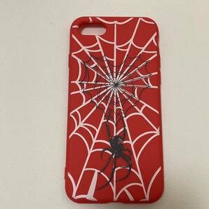 新品 iphoneケース 7/8/SE2.3用 スパイダー柄　アメコミ風 スパイダーマン好きにも　アメカジ　赤ソフトケース　シリコンケース　蜘蛛クモ