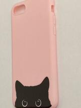 新品　 iphoneケース　7/8/SE2.3用　黒猫のスマホケース　cat　かわいい　ピンク　猫　ねこ　ネコ雑貨　動物　女性　女の子_画像4