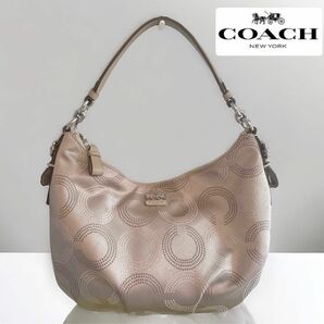 美品 COACH コーチ マディソン オプアート ワンショルダー ベージュ 人気ブランド ショルダーバッグ