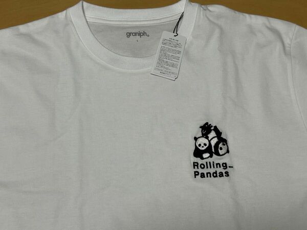 graniph グラニフ　パンダ　ROLLING PANDA Tシャツ L