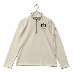 coco★マンシングウェア★Munsingwear★長袖ハーフジップシャツ★白★星柄★L★中古※レターパックプラス発送可★87275