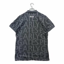 coco★パーリーゲイツ★PEARLY GATES★半袖ポロシャツ★ロゴ総柄★紺/ネイビー系★5(L)★中古※レターパックプラス発送可★91055_画像2