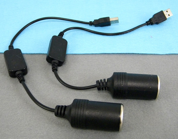 ◆ USBポートから12Vシガーソケット 電力変換ケーブル【２本セット】◆送料無料◆