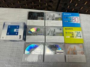 ④-25 MD Mini disk unopened new goods SONY TDK Melodia 80 CLEAR RECORDABLE 5 pack together set 