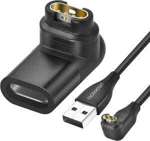 aceyoon ガーミン用充電ケーブル 1m L字型+USB 変換アダプタ セット For Garmin 充電器 高速データ転送 