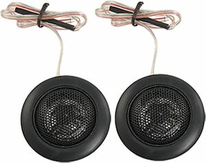 uxcell 2個 120Wブラックシェル透明シルクストレッチフィルムドームツイーターHiFiオートカー