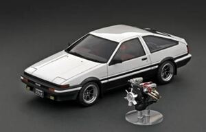  ignition model limitation IG2789 1/18 Toyota Sprinter Trueno 3Dr GT Apex (AE86) White/Black With Engine 40TH Anniversary engine attaching 