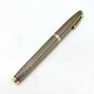 【美品】 シェーファー 万年筆 14KGF ペン先14K 585 SHEAFFER 筆記具 ペン ゴールド 金 網目模様 ヴィンテージ hgs107