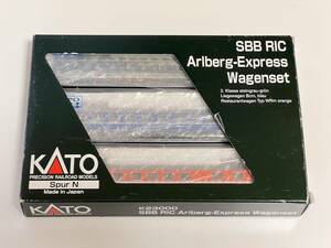 KATO K23000 SBB Switzerland National Railways RIC Arlberg-Express Wagenset Ep.4~5 3 both set interior light standard equipment meal . car window frame . with defect 