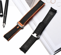 ラバーベルト 腕時計用 20mm ブラック オメガ用 シーマスター 互換 弓カン スピードマスター_画像3