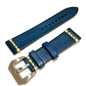 腕時計 レザーベルト 22mm ブルー パネライ ルミノール 互換 本革 バンドの画像6