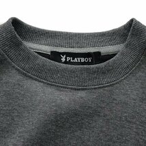 新品 プレイボーイ 裏毛 刺繍 スウェット L 【33054_98】 PLAYBOY メンズ クルーネック トレーナー スエット プルオーバー_画像3