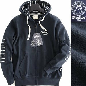  new goods shell tea Club 24SS reverse side wool sweat Zip up Parker LL navy blue [SH1441107_79] Sheltie Club men's cotton 