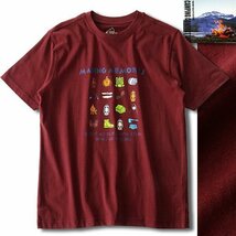 新品 キャンピングコンフォートライフ 春夏 アウトドア グッズ プリント Tシャツ M ボルドー【PW9M-T101_DRE】 CAMPING COMFORT LIFE 半袖_画像1