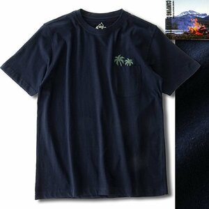 新品 キャンピングコンフォートライフ 春夏 バック プリント ポケット Tシャツ L 紺【PW9M-T112_NA】 CAMPING COMFORT LIFE 半袖